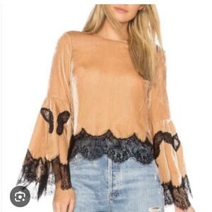 Alice and Olivia velour crop top